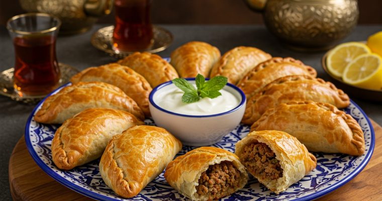 Baked Sambusak (سمبوسك في الفرن): Flaky Pastry Stuffed with Spiced Ground Lamb